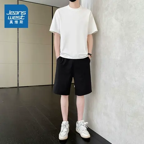 WX真维斯男装 2025夏季新款韩式复古休闲百搭时尚日常款男装套装图片