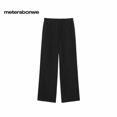 美特斯邦威男2025秋季新款潮流舒适直筒后袋油墨印花LOGO针织裤图片