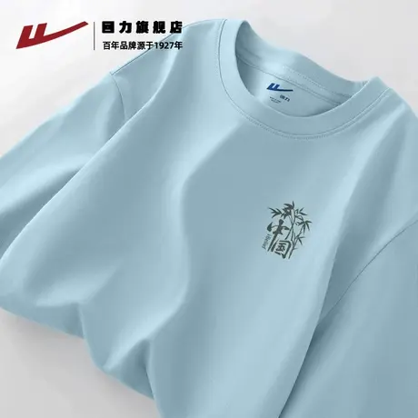 回力纯棉长袖男款早秋款宽松百搭圆领打底衫青少年无帽套头上衣K商品大图