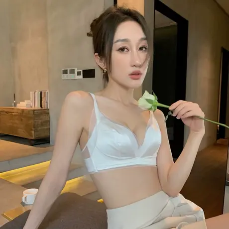 无痕内衣女薄款大胸显小无钢圈胸罩调整聚拢收副乳防下垂文胸套装商品大图