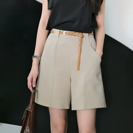 高腰短裤女夏季新款百慕大a字宽松阔腿裤显瘦直筒休闲五分中裤子图片