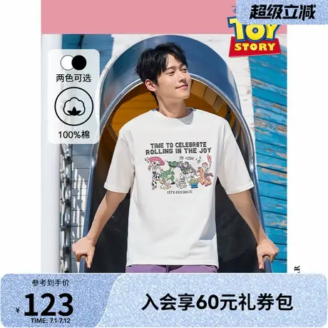【玩具总动员系列】热风2025夏新款男士卡通印花短T宽松舒适百搭图片