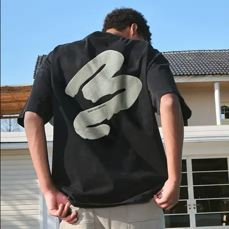 Nuthink美式潮牌短袖T恤字母复古印花重磅半袖宽松男女2025夏新款图片