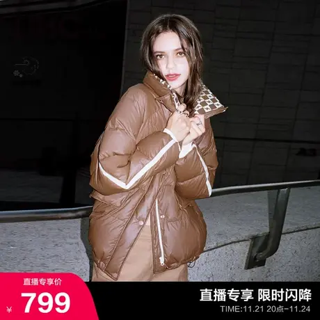 LINCCHIC金羽杰羽绒服女收腰造型感短款羽绒服女冬季Y22801152商品大图