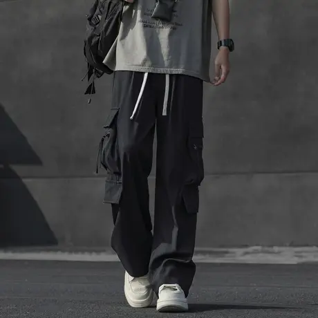 回力美式伞兵工装裤子男春秋季2025新款宽松直筒男生冲锋休闲长裤图片