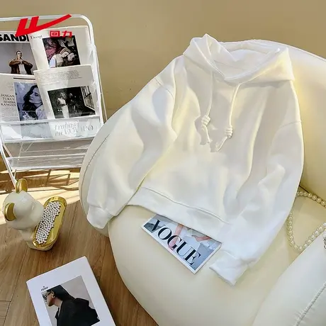 ZH回力连帽卫衣女2025新款春秋季宽松透气美式帽衫圆领长袖外套商品大图