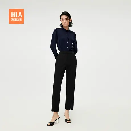 HLA/海澜之家锥形微弹休闲裤25春夏新款商务通勤九分职场裤子女装商品大图