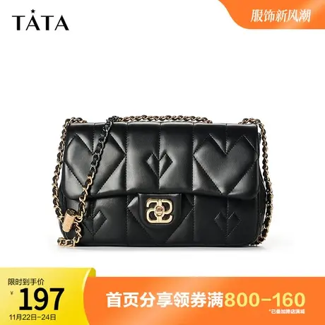 Tata/他她2023冬商场同款时尚百搭纯色单肩斜挎包女新款X2983DX2商品大图