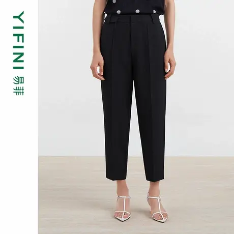 [专柜同款]Yifini/易菲时尚百搭九分裤女通勤小脚裤夏款D04K1407商品大图