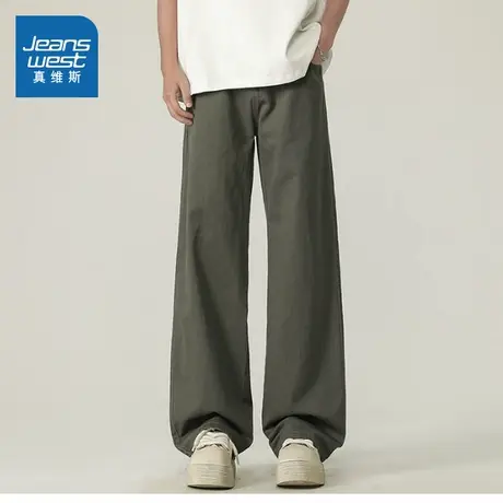 KR真维斯2025夏季新款潮流宽松男士直筒裤百搭时髦男装休闲裤子商品大图