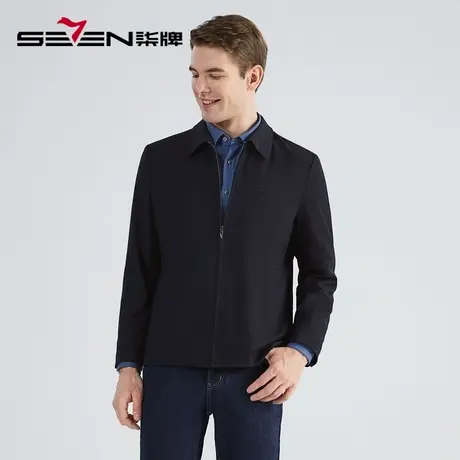 柒牌男装清仓夹克外套春秋季时尚经典百搭翻领短款茄克衫图片