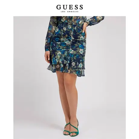 【38上新季】GUESS 女士优雅碎花复古半身裙商品大图