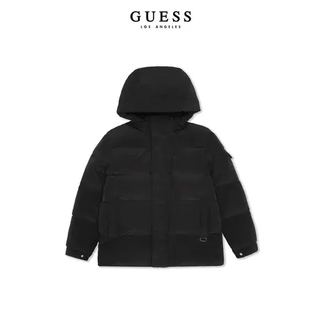 【38上新周】GUESS男士经典时尚纯色百搭通勤连帽羽绒服图片