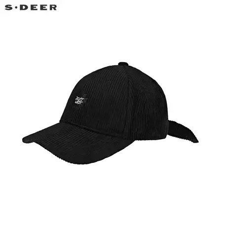 sdeer圣迪奥冬装新品字母绣花系带黑色鸭舌帽S21483625图片