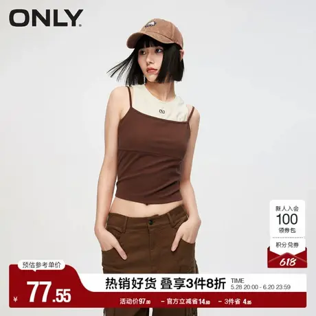 ONLY奥莱夏季休闲简约修身显瘦假两件无袖T恤女|124103001图片