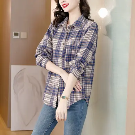 气质女士衬衫秋冬2025新款女轻奢高级感洋气妈妈上衣加绒衬衣外套图片