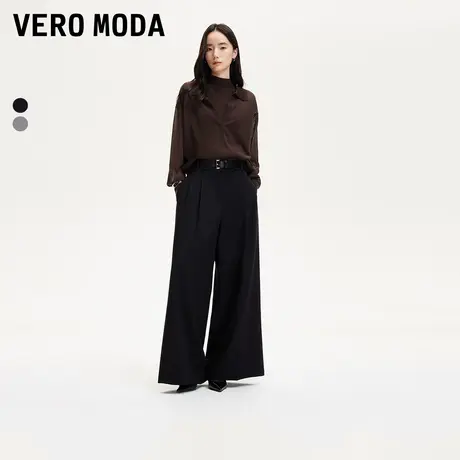 Vero Moda奥莱休闲裤女2025夏季新款高腰LOOSE纯色气质百搭裤子商品大图