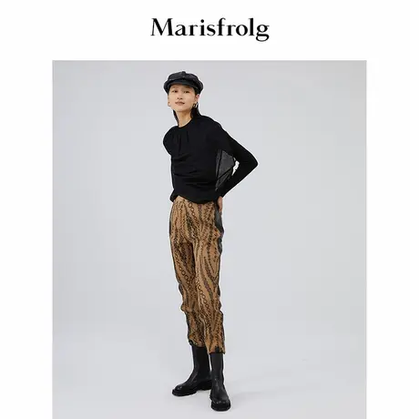 【精简美学】Marisfrolg玛丝菲尔夏季新款时尚拼接九分休闲裤商品大图