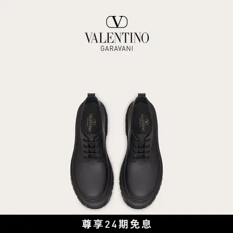 【24期免息】华伦天奴VALENTINO男士 M-WAY ROCKSTUD 皮革德比鞋商品大图