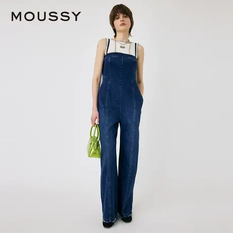 MOUSSY 夏季新品简约经典复古风吊带阔腿牛仔裤010HSS11-0230商品大图