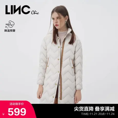 LINCCHIC金羽杰羽绒服修身衬衫式轻薄中长款羽绒服女冬Y22806370图片