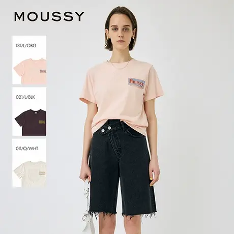 MOUSSY 2025夏季新品美式复古做旧LOGO宽松短袖T恤010IS290-4771图片