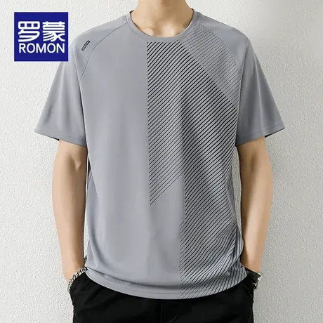 罗蒙冰丝速干t恤男短袖夏季大码男士运动男装加大上衣新款夏装t衫图片