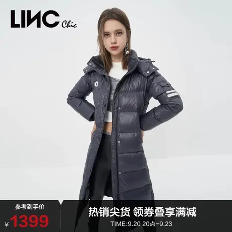 LINCCHIC金羽杰羽绒服女潮酷修身超长款羽绒服女冬季Y22808191商品大图