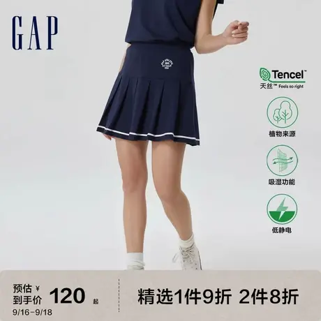 Gap女装夏季2023新款LOGO吸湿天丝制服裙短裙660871安全裤裙子商品大图