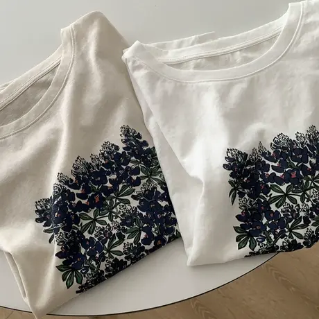 韩系百搭洋气减龄正肩短袖女t恤夏季凉感雪花棉薄款宽松显瘦上衣商品大图