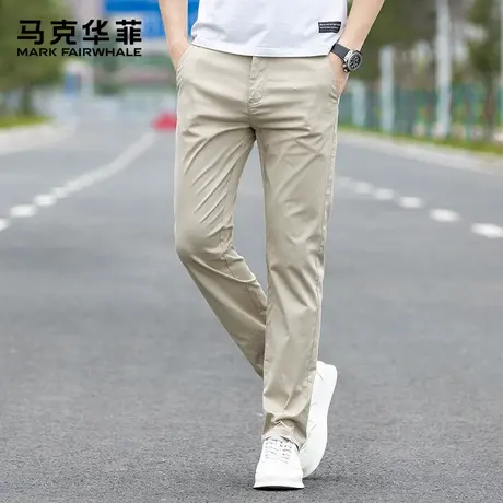 【四面弹】马克华菲休闲裤商务男款2025薄款直筒百搭纯棉裤子夏季图片