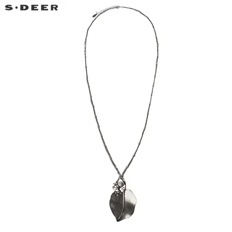 【商场同款】sdeer圣迪奥金属感叶片锁链点缀装饰项链S17284373图片