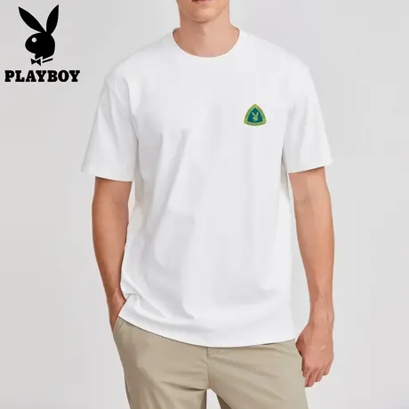 【吸湿透气】花花公子t恤男士夏季2025新款短袖运动休闲半袖体恤商品大图