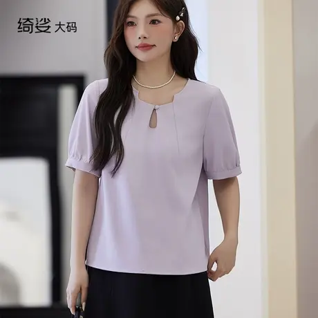 2025夏装新款宽松直筒遮肉百搭显瘦短袖衬衣商品大图