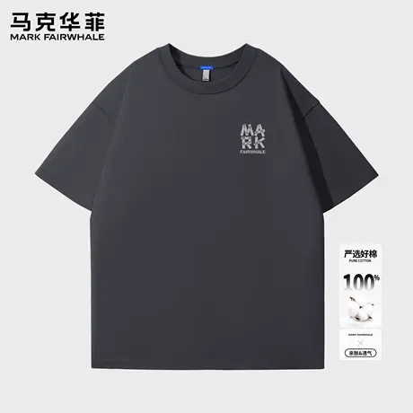 马克华菲纯棉短袖t恤男夏季美式字母创意半袖青少年情侣款体恤潮X图片