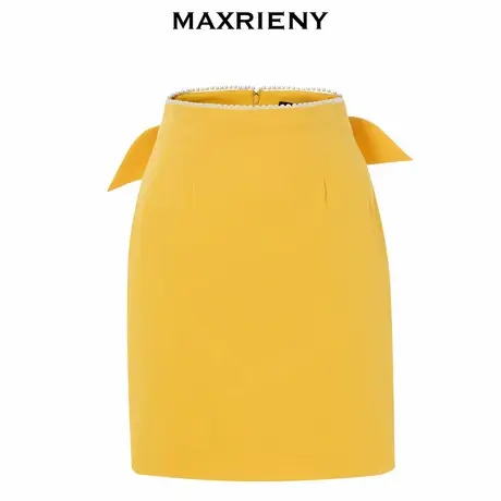 【奥莱】MAXRIENY法式园艺风包臀裙夏款半身裙后背蝴蝶结裙子图片