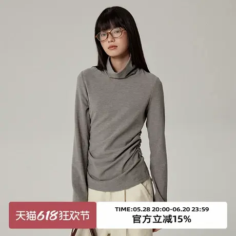 omont蛋挞家 【黑科技X远红外保暖】堆堆领德绒针织衫磨毛厚上衣商品大图