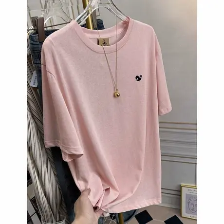 柔软雪花棉短袖上衣2025新款爆款韩版宽松休闲薄款半袖t恤女夏季商品大图