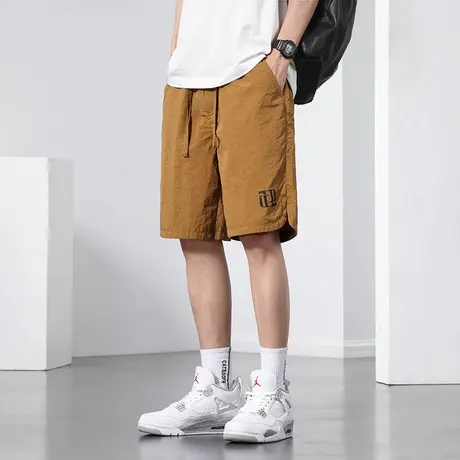 2025夏季新款男士冰丝短裤宽松大码休闲运动五分裤潮牌外穿中裤子图片