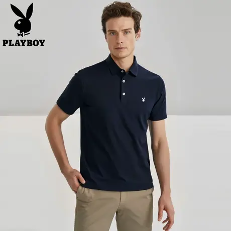 【7A抑菌】花花公子男士polo领上衣凉感透气防紫外线休闲短袖t恤商品大图