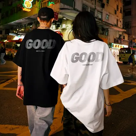 Nuthink美式潮牌字母短袖T恤大码半袖体恤240克男女2025夏季新款图片