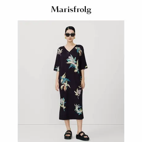 【艺术匠坊】Marisfrolg玛丝菲尔夏季新款时尚艺术花稿针织连衣裙商品大图