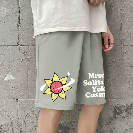 短裤男2025新款夏季宽松潮牌运动裤大码休闲美式直筒裤外穿五分裤商品大图