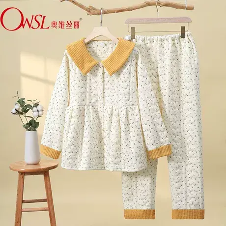 月子服秋冬产后棉孕妇睡衣女哺乳10月份11家居服商品大图