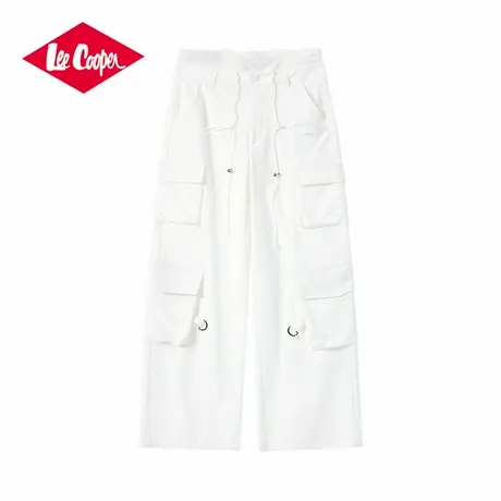 Lee Cooper/李库珀 阔腿拖地裤女款25春夏蕾丝花边设计高腰休闲裤图片