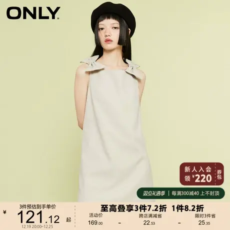 ONLY奥莱夏季短款无袖简约蝴蝶结设计感连衣裙女图片