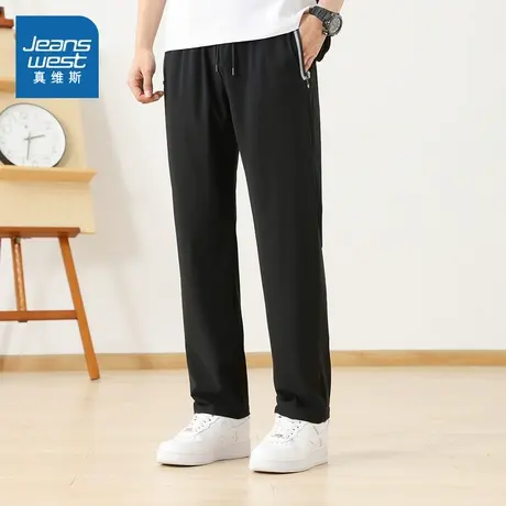 E5真维斯男装裤子2025春季新款时尚男款拉链口袋运动休闲长裤男图片