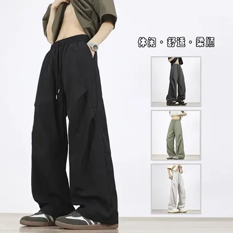 回力美式机能速干休闲裤男士夏季褶皱伞兵裤户外山系运动冲锋裤子商品大图