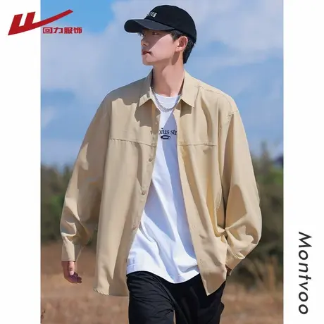 回力衬衫男长袖春秋港风日系复古cityboy休闲潮流高级感衬衣外套商品大图