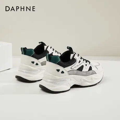 Daphne达芙妮 小个子穿搭~厚底真皮老爹鞋女拼色运动休闲鞋小白鞋商品大图